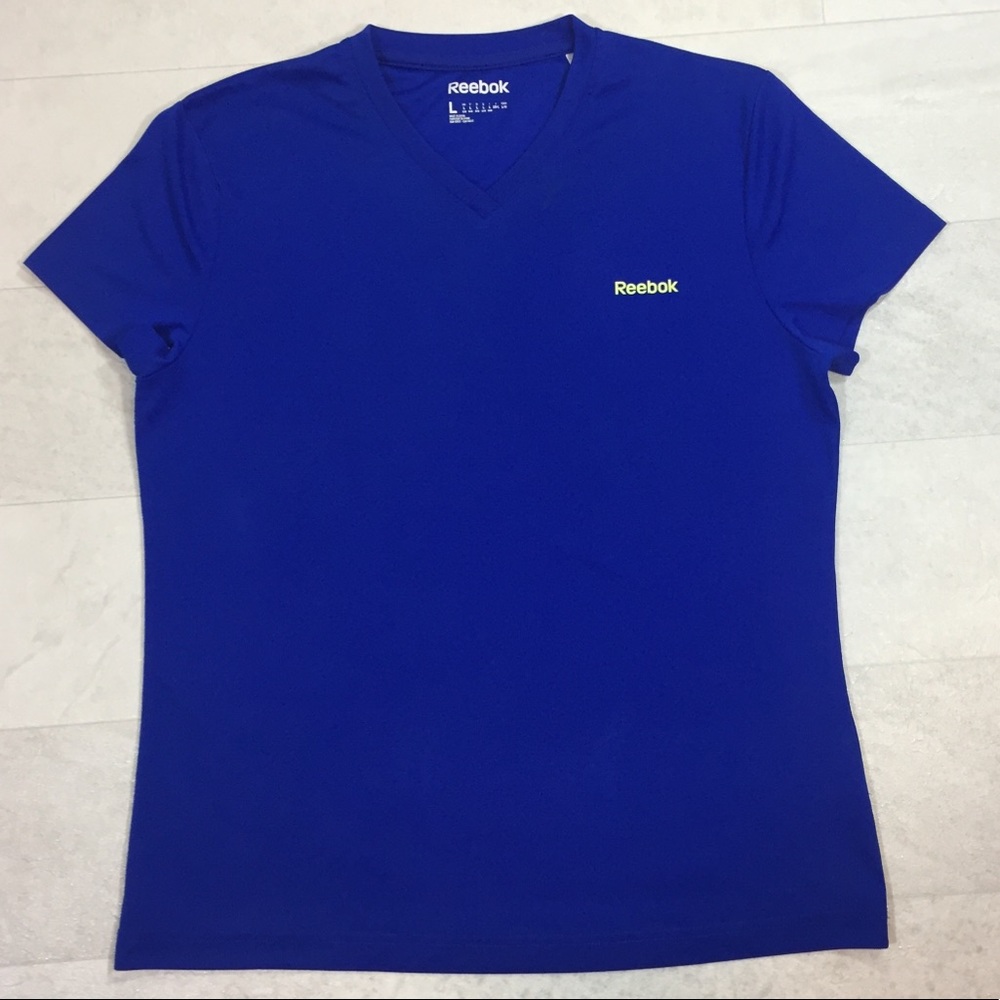 Reebok Shirt Sz Large Running Short Sleeve Blue